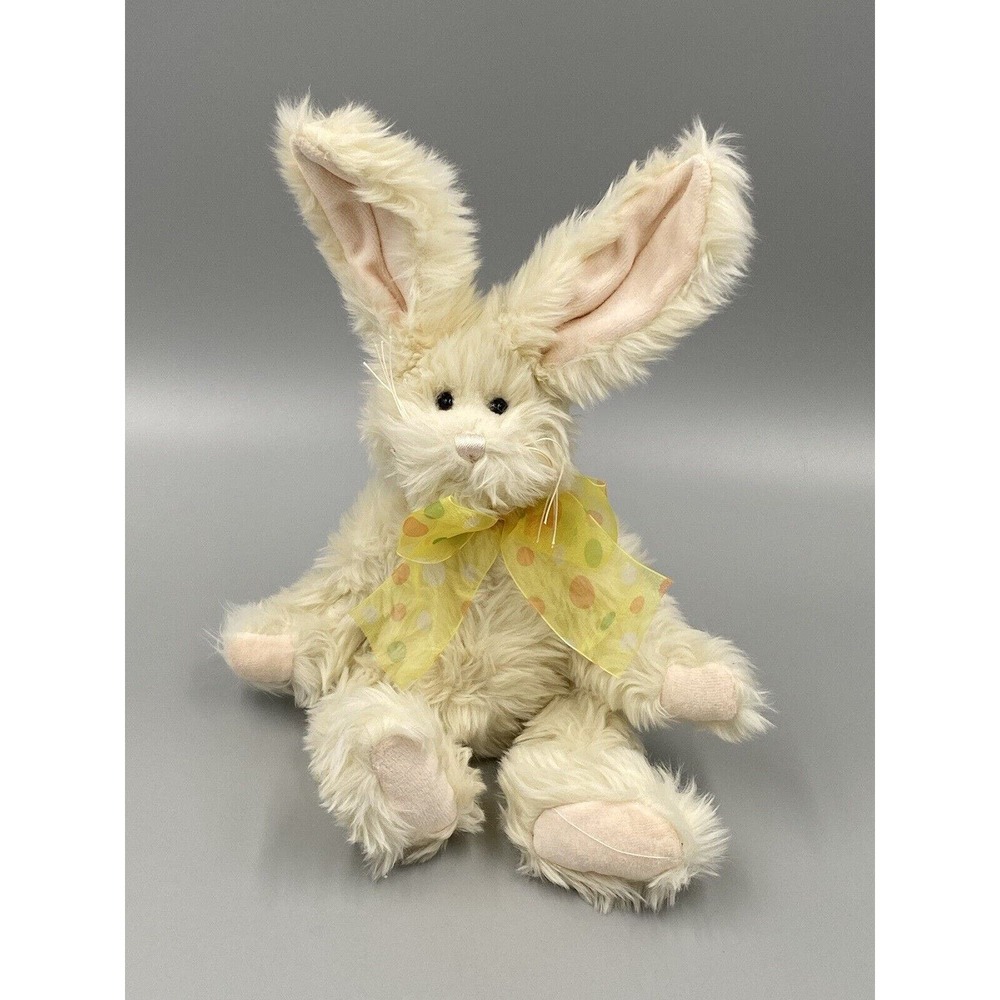 Cost World Market 13” Bunny Rabbit With Big Ears Yellow Ribbon Bow W/ Polka Dots